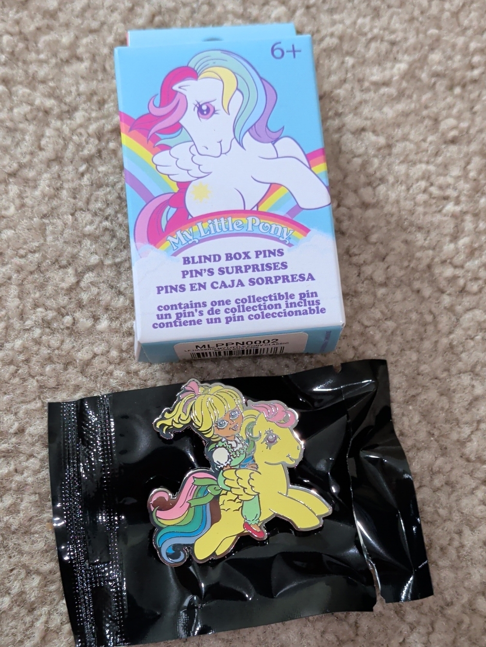 Loungefly My Little Pony Yellow Pin with Rainbow Mane